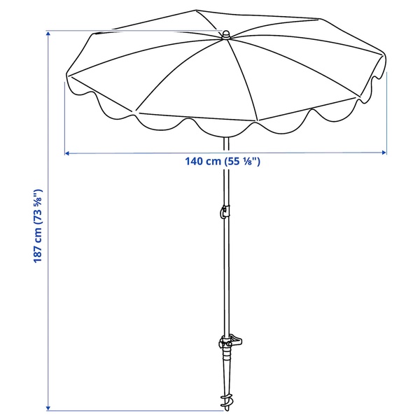 IKEA Зонт желтый/белый в горошек STRANDÖN, 705.227.65 70522765 фото