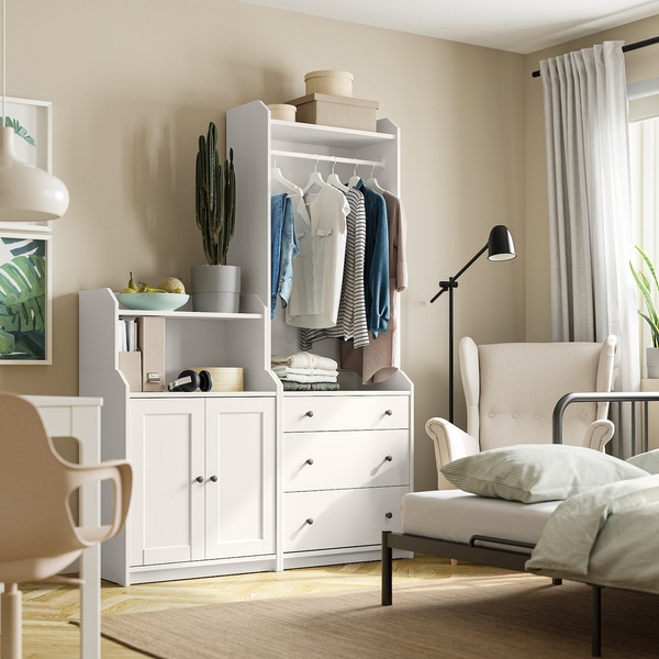 IKEA HAUGA (ИКЕА HAUGA), Книжный шкаф, белый, 139x46x199 см, 493.886.36 49388636 фото