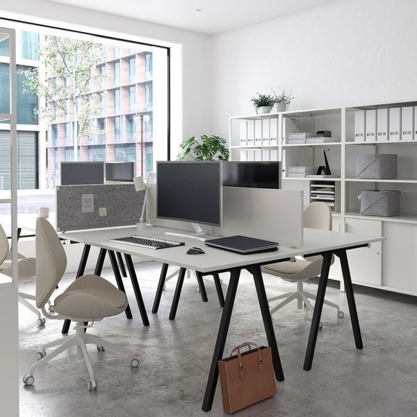 IKEA Письмовий стіл, білий/антрацит TROTTEN, 294.295.53 29429553 фото