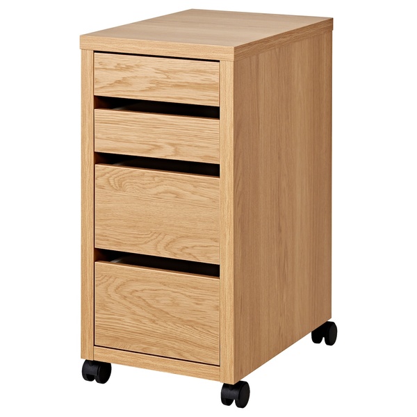 IKEA MICKE (ІKEA МИККЕ), Комод на коліщатках, імітація. дуб, 35x75 см, 303.517.46 30351746 фото