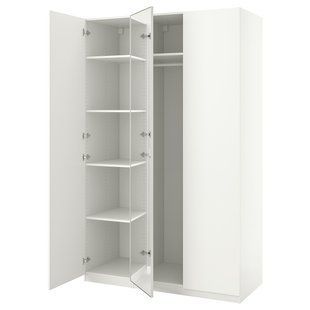 IKEA Гардероб-комбинация, белый/зеркало PAX / FORSAND/&Aring;HEIM, 295.536.46 29553646 фото