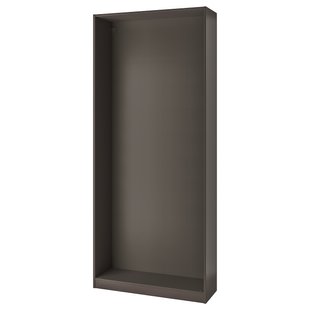 IKEA PAX (ІKEA ПАКС), Каркас гардеробу, темно-сірий, 100x35x236 см, 505.092.27 50509227 фото