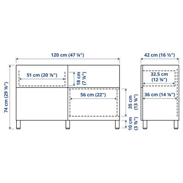 IKEA Комбінація стелажів з дверцятами/шухлядами, білий/Ханвікен/Стуббарп білий BEST&Aring;, 791.952.93 79195293 фото