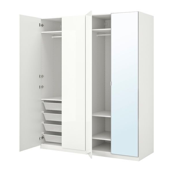 IKEA Гардероб комбінований, білий глянс/дзеркало PAX / FARDAL/&Aring;HEIM, 193.956.76 19395676 фото