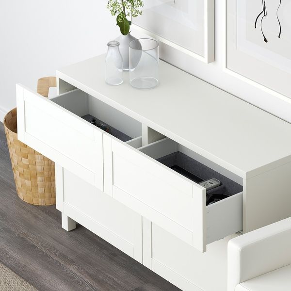 IKEA Комбінація стелажів з дверцятами/шухлядами, білий/Ханвікен/Стуббарп білий BEST&Aring;, 791.952.93 79195293 фото