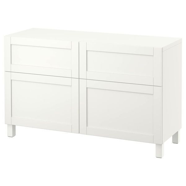 IKEA Комбінація стелажів з дверцятами/шухлядами, білий/Ханвікен/Стуббарп білий BEST&Aring;, 791.952.93 79195293 фото