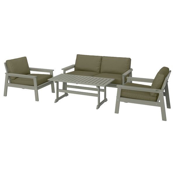 IKEA FR&Ouml;S&Ouml;N/DUVHOLMEN (ІKEA FR&Ouml;S&Ouml;N/DUVHOLMEN), Подушка спинки, зовні, темно-бежево-зелена, 62 x 44 см, 094.127.75 09412775 фото