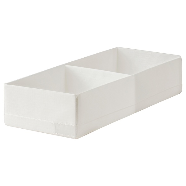 IKEA STUK (ІKEA СТУК), Коробка з відділеннями, біла, 20x51x10 см, 604.744.30 60474430 фото