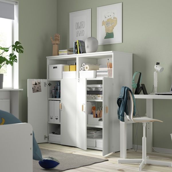 IKEA Книжкова шафа, білий/бузковий на 6 полиць SM&Aring;STAD / PLATSA, 595.496.29 59549629 фото