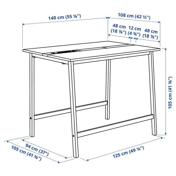 IKEA Стіл для переговорів, ясеневий шпон чорного кольору/чорно-білий MITTZON, 295.911.58 29591158 фото