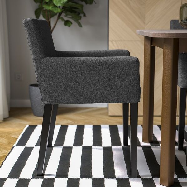 IKEA Крісло з підлокітниками, чорний/Гуннаред темно-сірий M&Aring;REN&Auml;S, 995.143.88 99514388 фото