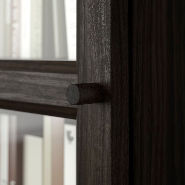 IKEA Стелаж комбінований зі скляними дверцятами, імітація темно-коричневого кольору. дуб BILLY / OXBERG, 094.835.41 09483541 фото