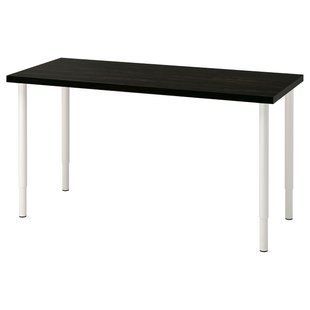 IKEA Письменный стол, черно-коричневый/белый LAGKAPTEN / OLOV, 694.174.83 69417483 фото