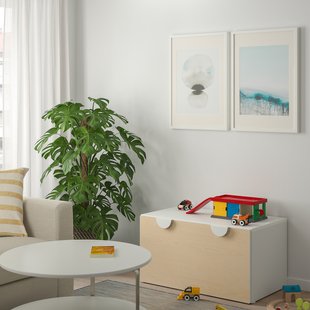 IKEA Лавка для зберігання іграшок біла/береза SMÅSTAD, 093.891.62 09389162 фото