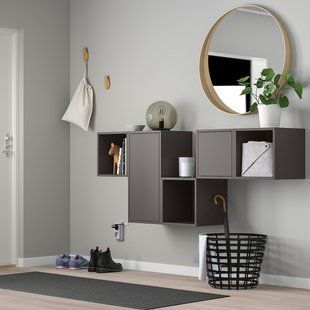 IKEA Комбинация навесного шкафа, темно-серый EKET, 392.863.94 39286394 фото