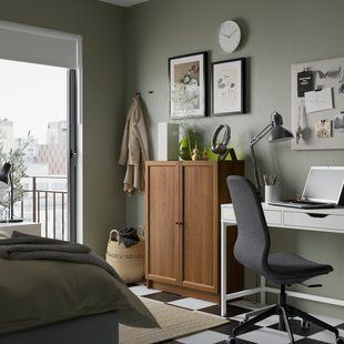 IKEA Книжный шкаф с дверцами, коричневый орех BILLY / OXBERG, 394.832.76 39483276 фото