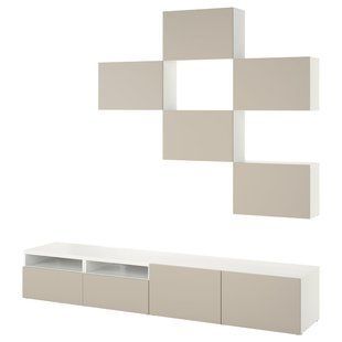 IKEA Тумба под телевизор, Лаппвикен белый/светло-серо-бежевый BEST&Aring;, 596.029.28 59602928 фото