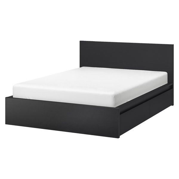 IKEA Каркас кровати с 2 ящиками для хранения, черно-коричневый MALM, 091.304.79 09130479 фото