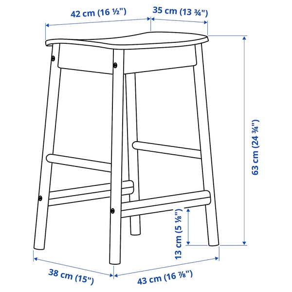 IKEA Барний стілець, береза RÖNNINGE, 605.128.99 60512899 фото