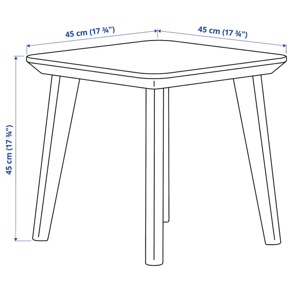 IKEA Журнальний столик LISABO (ІKEA ЛИСАБО), Журнальний столик, шпон ясеня, 45x45 см, 102.976.56 10297656 фото