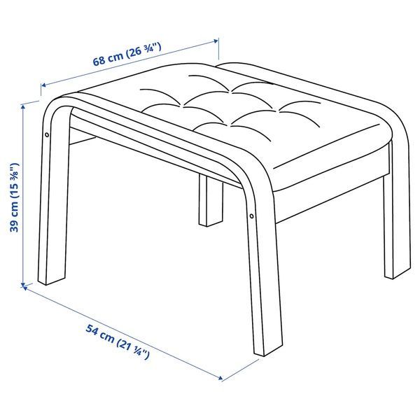 IKEA Табурет для ніг, коричневий/світло-зелений Gunnared PO&Auml;NG, 395.019.49 39501949 фото