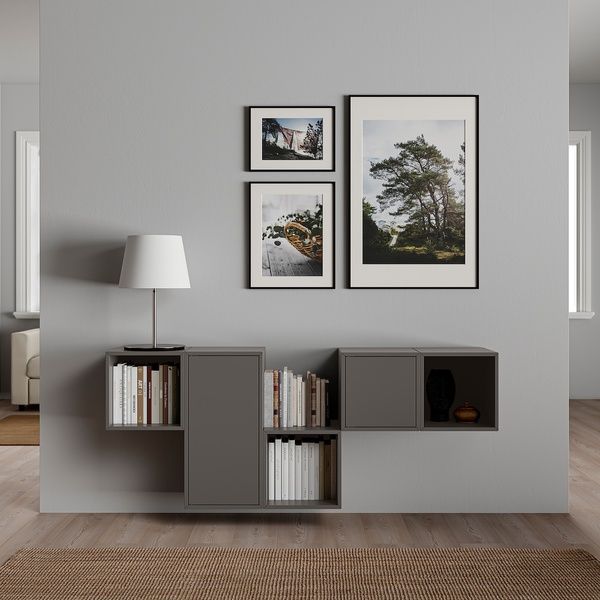 IKEA Навісна комбінована шафа темно-сіра EKET, 392.863.94 39286394 фото