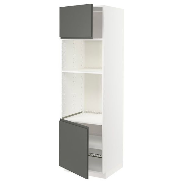 IKEA Sza st island pie/micro 2dr/half, білий/Voxtorp темно-сірий METOD, 094.646.70 09464670 фото