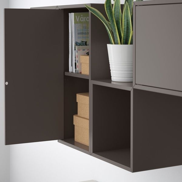 IKEA Навісна комбінована шафа темно-сіра EKET, 392.863.94 39286394 фото