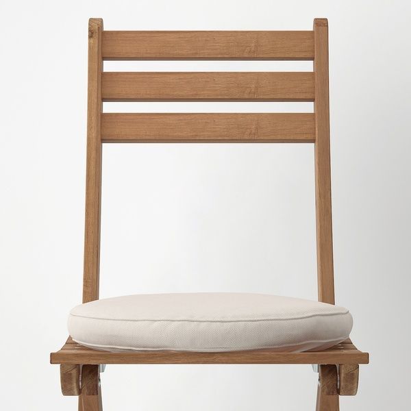 IKEA Стілець, садовий, розкладний темно-коричневий/Fr&ouml;s&ouml;n/Duvholmen бежевий ASKHOLMEN, 195.292.18 19529218 фото