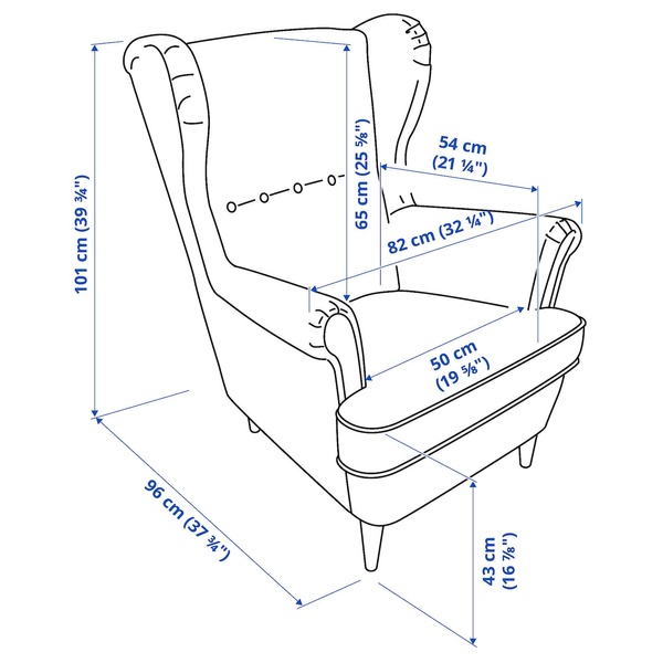 IKEA STRANDMON (ІKEA СТРАНДМОН), Крісло Wing, Скіфтебо жовтий, 903.618.94 90361894 фото