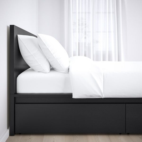 IKEA Каркас кровати с 2 ящиками для хранения, черно-коричневый MALM, 091.304.79 09130479 фото