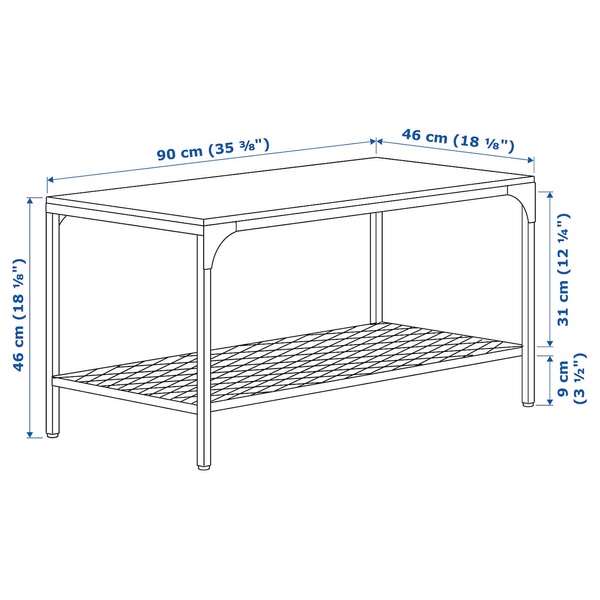 IKEA Стол FJALLBO (ИКЕА FJÄLLBO), Журнальный столик, черный, 703.354.86 70335486 фото