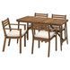 IKEA Стол+4 стула с подлокотниками, садовый, темно-коричневый/Фрёсён/Дувхольмен бежевый ASKHOLMEN, 495.302.96 49530296 фото 2