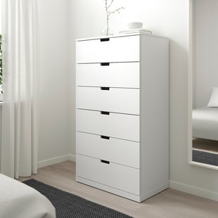 IKEA Комод NORDLI (ІKEA НОРДЛИ), Комод, 6 ящиків, білий, 892.394.99 89239499 фото