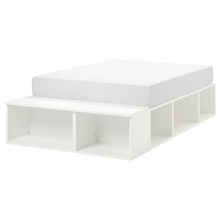 IKEA Кровать PLATSA (ИКЕА ПЛАТСА), Каркас кровати с нишами, белый, 104.530.86 10453086 фото