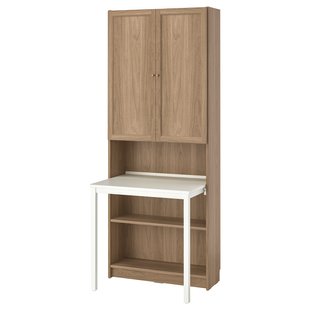 IKEA Книжкова шафа з письмовим столом, імітація. дуб/білий BILLY / OXBERG, 795.639.40 79563940 фото