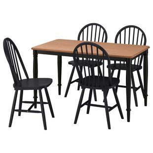 IKEA Стіл та 4 стільці, сосна чорна/чорна DANDERYD / SKOGSTA, 395.680.82 39568082 фото