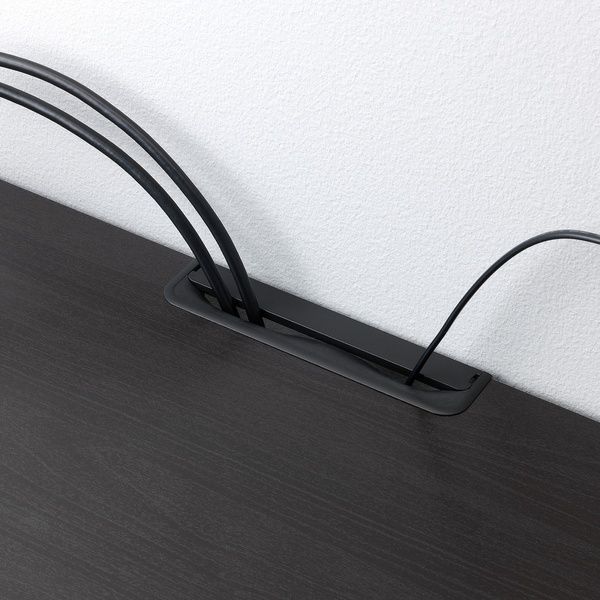 IKEA BESTA (ИКЕА БЕСТА), Комбинация ТВ/стекл дверцы, черно-коричневый/Сельсвикен глянцевый/черное прозрачное стекло, 300х42х211 см, 894.067.18 89406718 фото