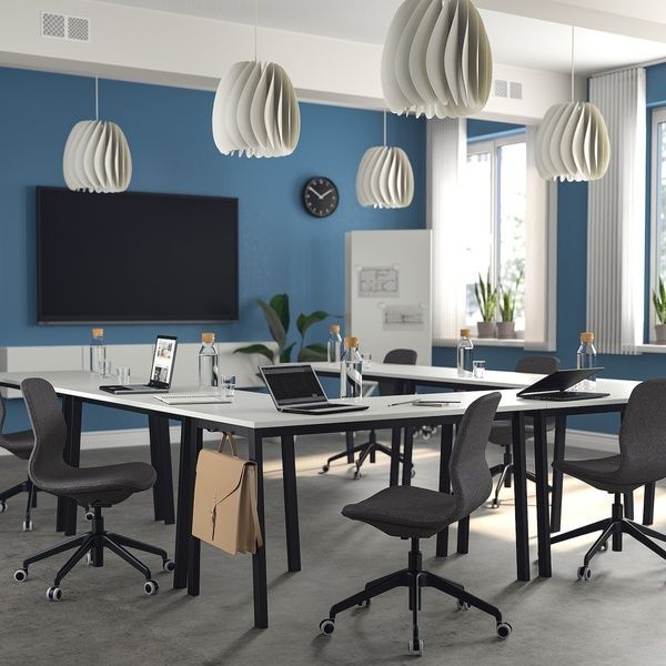 IKEA Конференц-стіл, білий/чорний MITTZON, 095.329.85 09532985 фото