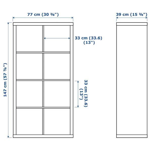 IKEA Стеллаж с 4 вставками, дуб беленый KALLAX, 291.975.72 29197572 фото