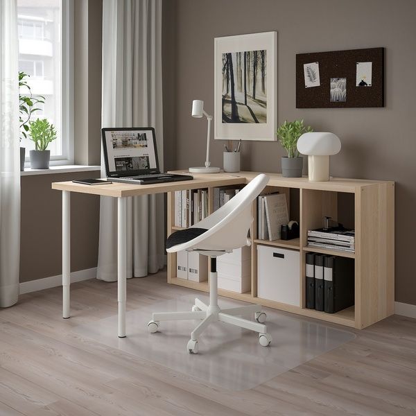 IKEA Письмовий стіл, дуб білий/білий морилка KALLAX / LINNMON, 894.816.99 89481699 фото