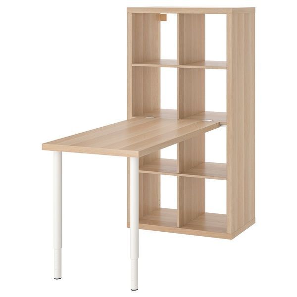 IKEA Письмовий стіл, дуб білий/білий морилка KALLAX / LINNMON, 894.816.99 89481699 фото