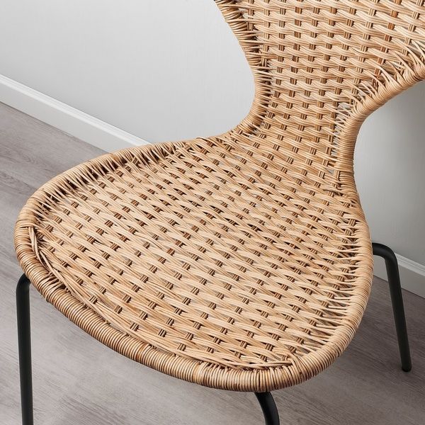 IKEA Стул, ротанг ручной работы/Сефаст черный &Auml;LVSTA, 894.815.62 89481562 фото