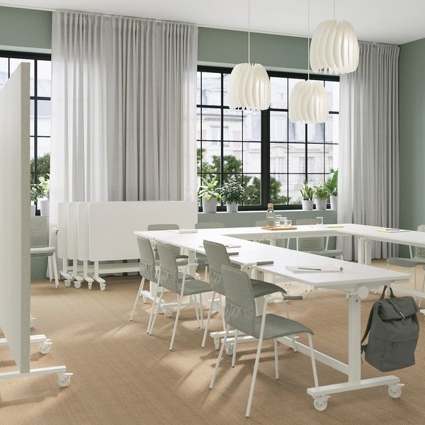 IKEA Стол складной на колесах, белый. MITTZON, 205.279.54 20527954 фото