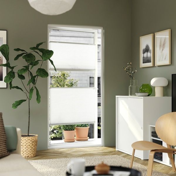 IKEA Жалюзи-панели плиссе, белые/сверху вниз, снизу вверх HORNVALLMO, 805.416.31 80541631 фото