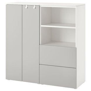 IKEA Книжный шкаф, белый/серый SM&Aring;STAD / PLATSA, 694.288.96 69428896 фото