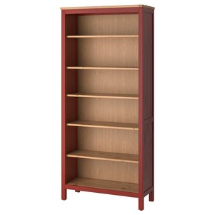 IKEA HEMNES (ІKEA ХЕМНЭС), Книжкова шафа, червона морилка/світло-коричнева морилка, 90x197 см, 105.306.31 10530631 фото