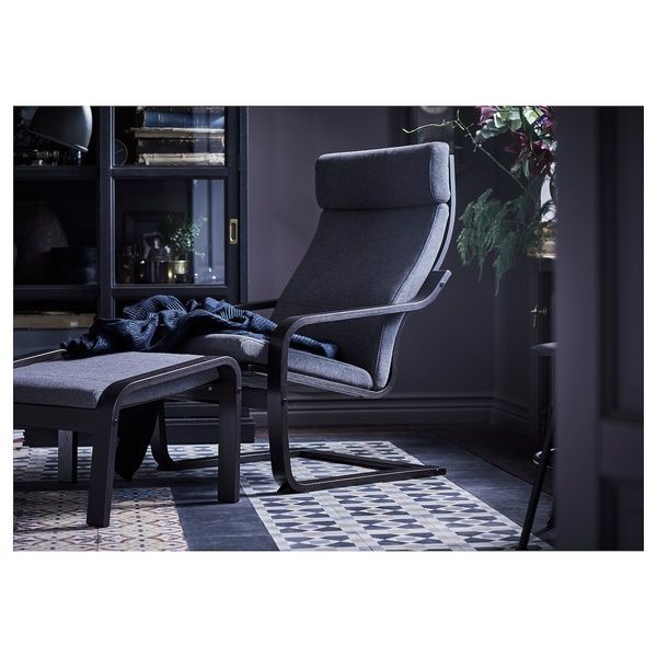 IKEA Крісло, чорно-коричневий/Hillared антрацит PO&Auml;NG, 191.977.80 19197780 фото