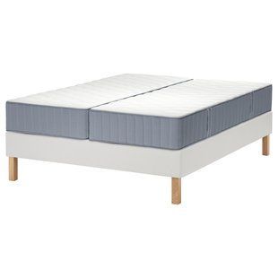 IKEA Ліжко Continental, тверде V&aring;gstranda/середнє тверде/світло-блакитне біле LYNG&Ouml;R, 795.542.24 79554224 фото