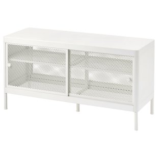 IKEA MACKAPAR (ІKEA МАККАПАР), Лава з ящиком/розсувними дверцятами, білий, 100x37 см, 205.444.87 20544487 фото